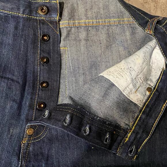 Red Monkey RMC Vintage Denim Skater Shorts SIZE 40 M Ksohoh Monkey King Pocket - Picture 5 of 14